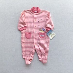 Vintage NWT Carter's John Lennon Embroidered Elephant Music Notes Footie Pajama